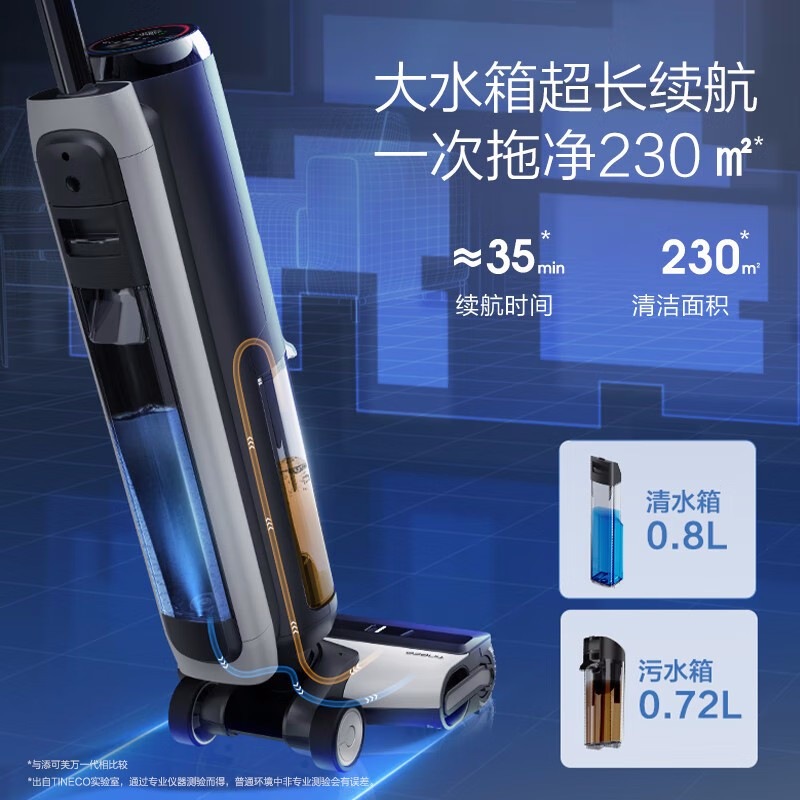 添可(TINECO)无线智能洗地机芙万2.0 LED家用扫地机吸拖一体手持吸尘器[升级款]