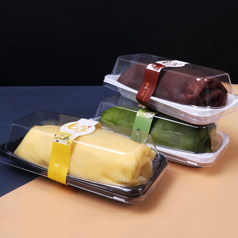 白色底毛巾卷盒50毛巾包装盒三明治打包盒长方形抱抱卷千层卷瑞士卷