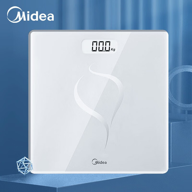 美的(Midea) 体重秤电池家用健康电子秤 智能体重秤 Led显示耐用减重提醒 MO-CW5(电池秤)