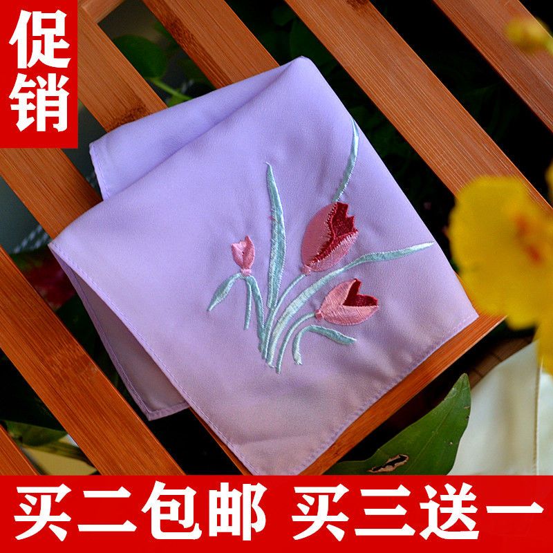 玫红25cm手帕刺绣古风手帕女丝绸绣花年会手绢薄刺绣学生戏曲古装旗袍