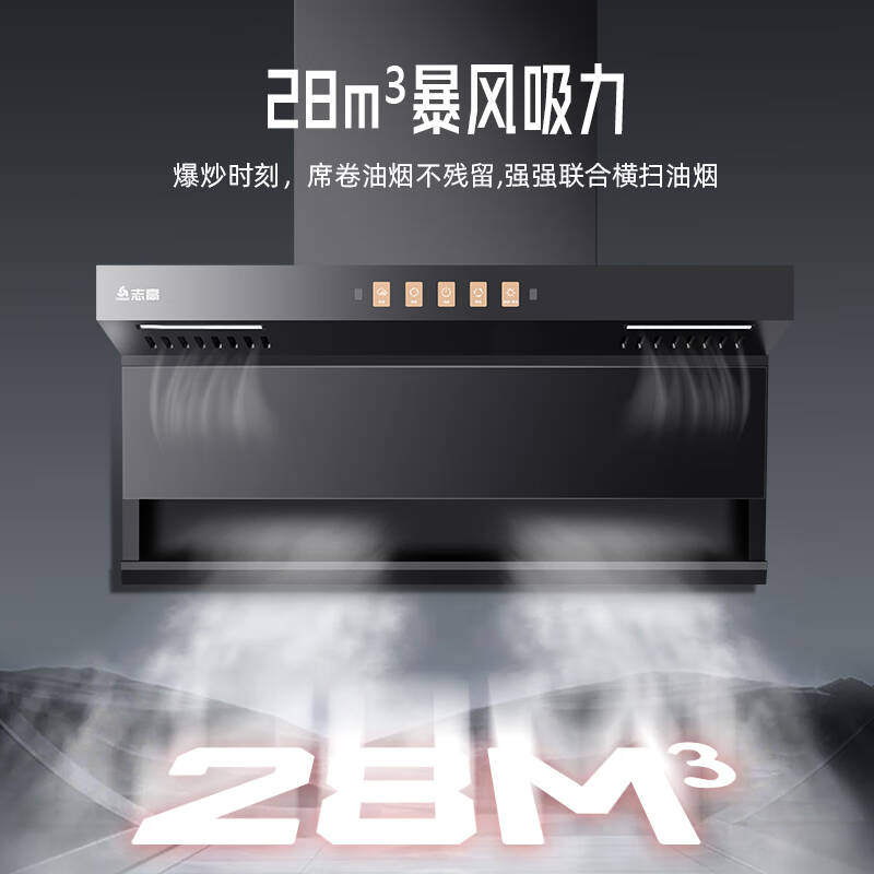 志高(CHIGO) F816顶侧双吸式抽油烟机 彩屏触摸体感开关大吸力智能体感抽油烟机高清大图