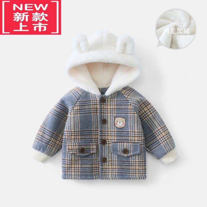 可莉允宝宝加绒外套厚儿童秋冬棉服男童女童呢子大衣婴儿冬装衣服图片