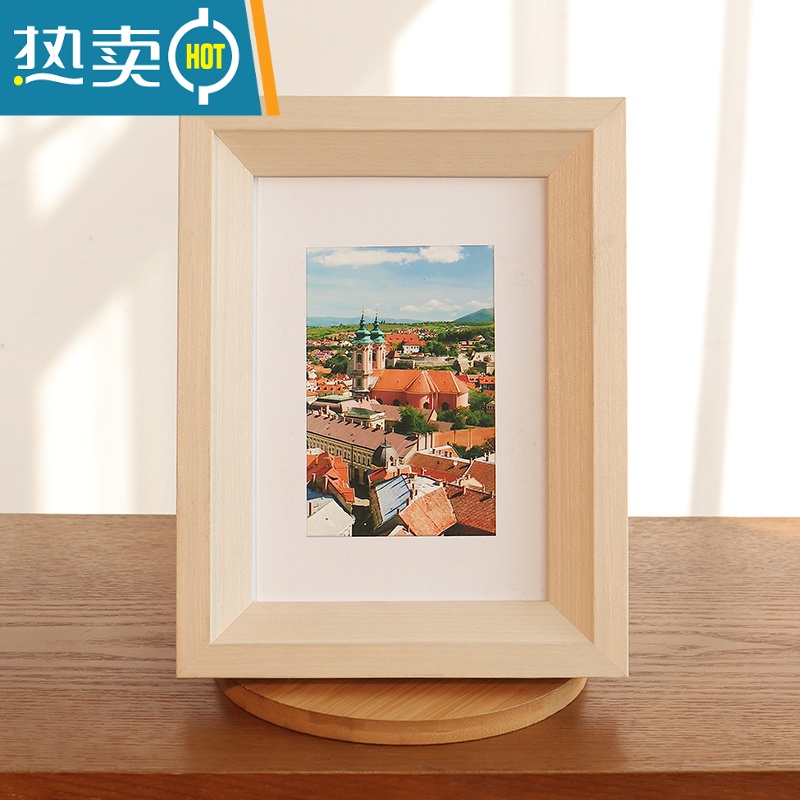 敬平照片打印加相框摆台洗照片做成定制礼物六寸6寸7寸实木相册框挂墙 原木色+[免费洗照片] 10寸[可放20.3x25.高清大图