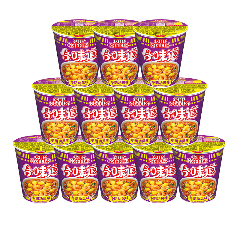 日清(NISSIN) 方便面组合装 杯面泡面快餐面 冬阴功风味12杯整箱装