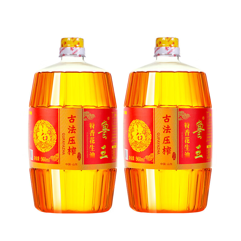 鲁王古法压榨特香花生油960ml*2