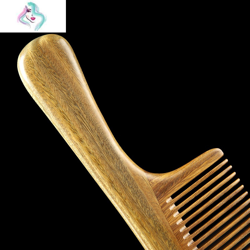 绿檀木梳子女士专用长发家用加大号直发梳无静电按摩梳檀香木头梳你