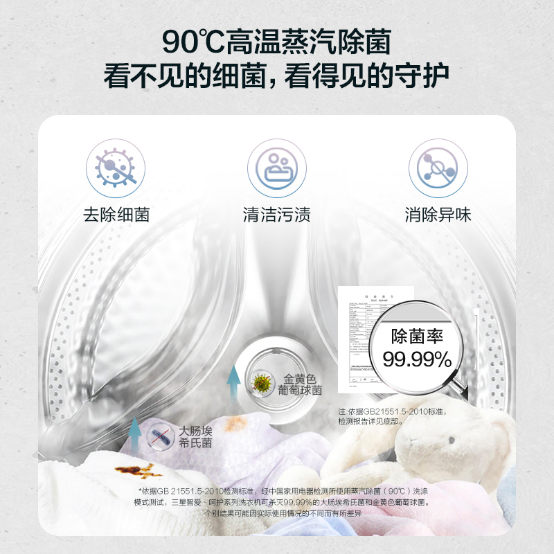 [咨询预订享特价]三星 WD12T504DBN/SC 12公斤 蒸汽除菌滚筒全自动洗烘一体洗衣机 AI智能 泡泡净技术