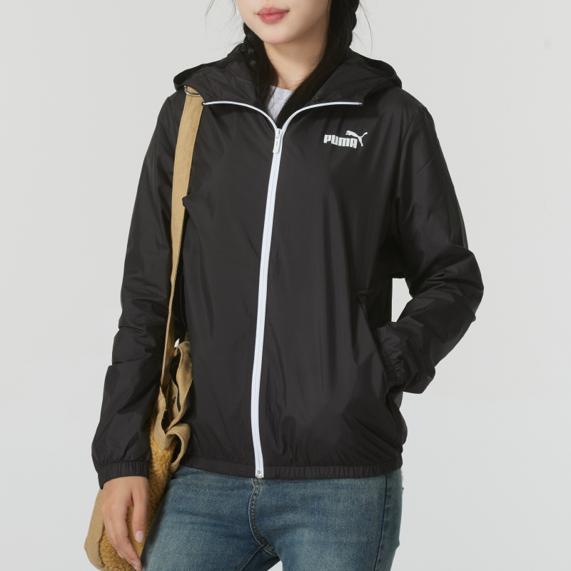 彪马(PUMA)外套女装新款梭织连帽上衣透气休闲夹克户外运动外套672909-52 ZP