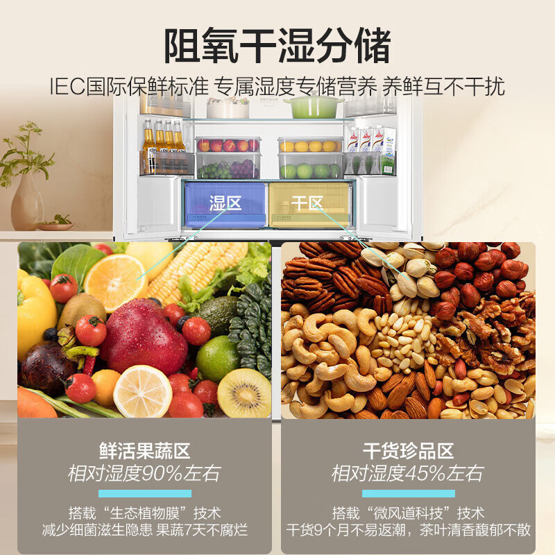 海尔516L双开四门超薄零嵌入式EPP超净系统珍品三档变温家用风冷一级电冰箱高清大图