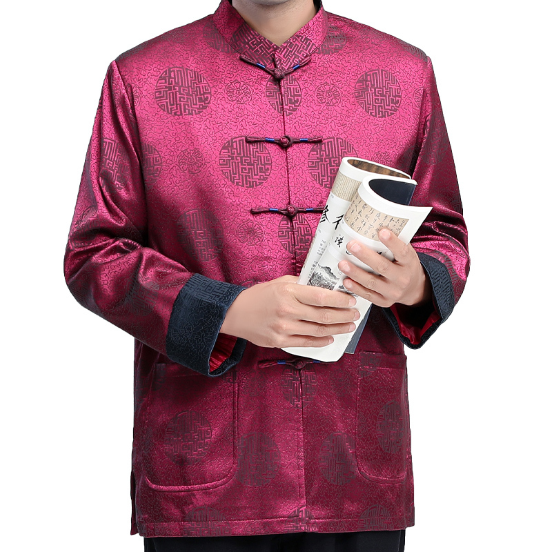 baluoshang中老年人唐装棉袄男中山装爸爸婚礼服爷爷老人衣服中国风
