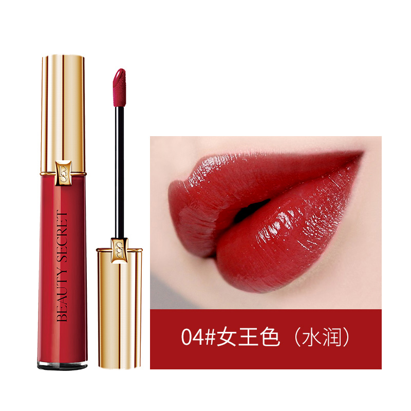 美颜秘笈唇釉不易脱色持久保湿滋润口红水不易掉色沾杯染唇液咬唇女王色高清大图