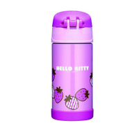 膳魔师THERMOS 儿童 保温用品 保温 吸管杯小孩学饮杯婴儿训练杯宝宝便携防漏不锈钢水杯 F4013 KT001