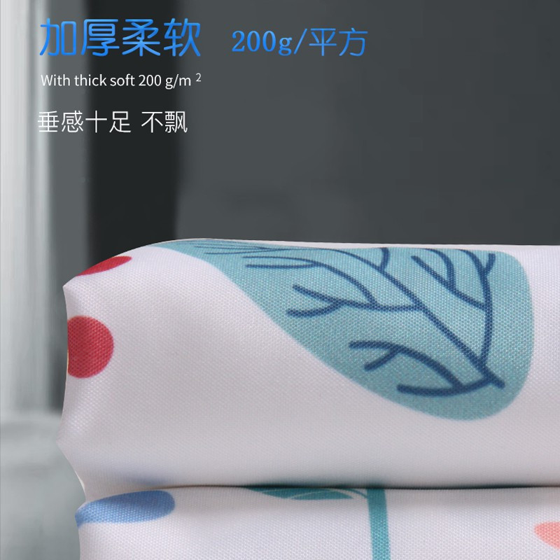 浴室防水浴帘布套装防水布免打孔卡通免安装北欧风隔断帘加厚 三维工匠
