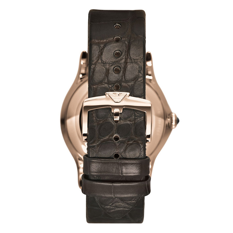 安普里奥·阿玛尼(emporio armani)男表 瑞士机芯鳄鱼皮镂空男士机械