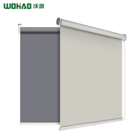 宜沃厨房浴室卫生间办公室家用升降窗帘遮光全遮阳布帘防水手拉帘 全遮光半遮光可选 米白色 YW-ZGCL-002半遮光