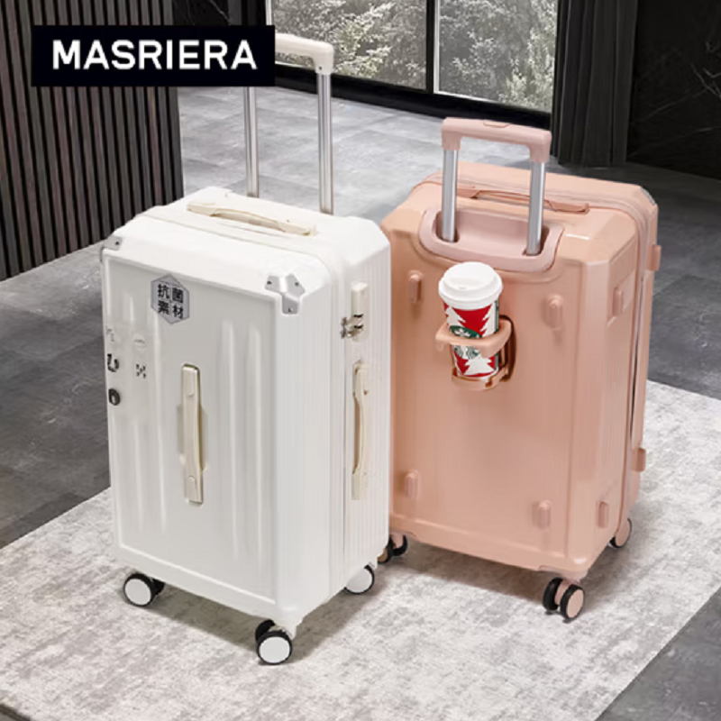 玛莎蕾尔凯瑟琳24英寸宽体大空间旅行箱607运动拉链款MS-607LLX 曜石黑 矿岩灰 牛奶白 薄荷绿 抹茶绿 茱萸粉