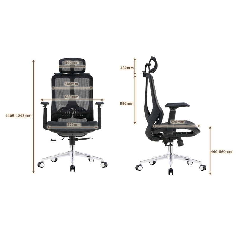 臻远 ZY-8951 办公椅人体工学椅转椅 3D扶手 黑框 单位:把高清大图