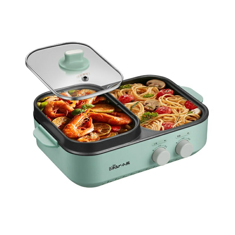 小熊多功能料理锅电烤炉烤肉电火锅两用家用韩式烤盘dkl-c12j5