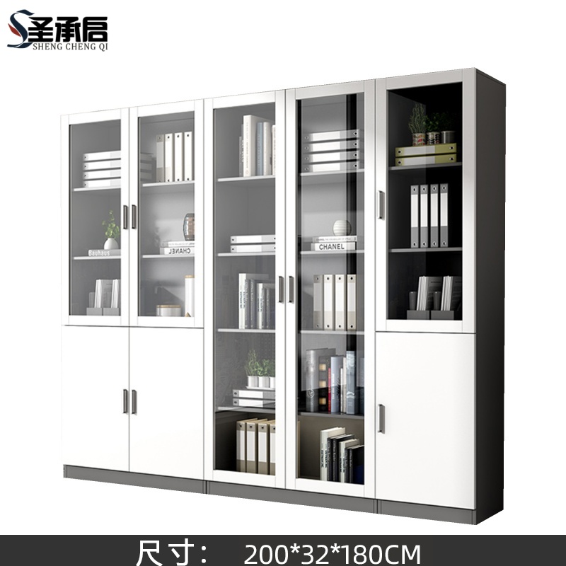 圣承启 落地书柜 组合台高清大图