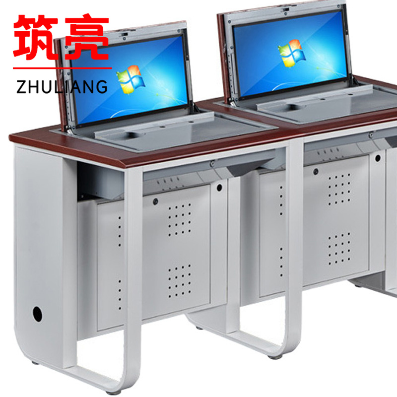 筑亮 翻转电脑桌 双人红桃色 张高清大图