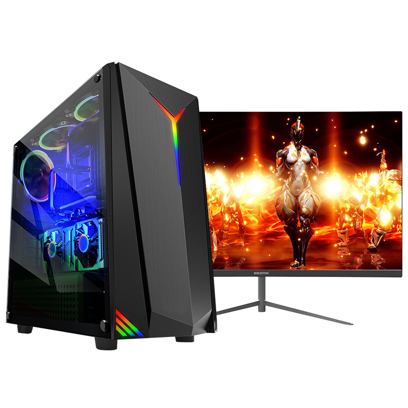 世纪之星 i9级八核至强E5 2660/GTX1050 D5独显/16GB内存/256GB固态 家用办公娱乐LOL 游戏电脑 台式机 组装电脑 台式电脑 电脑主机+24英寸平面全套