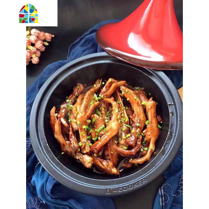 塔吉锅家用摩洛哥珐琅铸铁煎炒锅炖锅电磁炉煲仔饭砂锅 FENGHOU 香芋紫27cm高清大图
