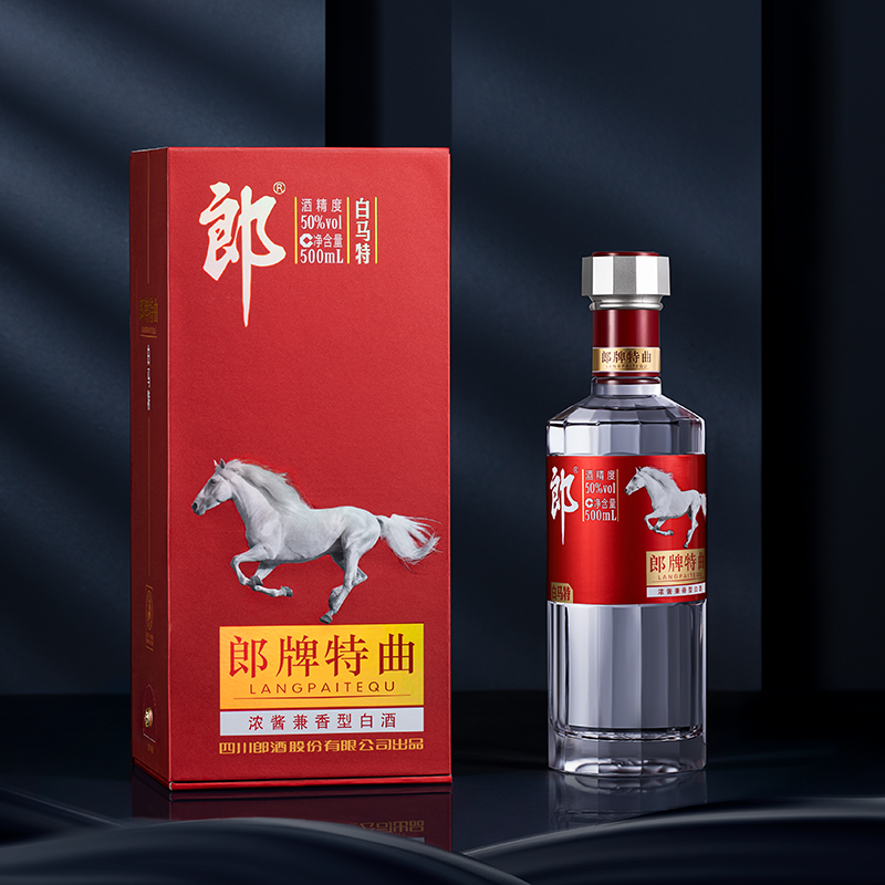 [郎酒旗舰店]郎酒 郎牌特曲酒·白马特 50度浓酱兼香型白酒 500mL 单瓶装