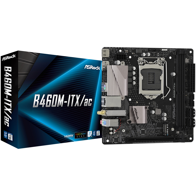 华擎(ASRock)B460M-ITX/ac主板 支持CPU 10400/10500/10400F/10700( Intel B460/LGA 1200)