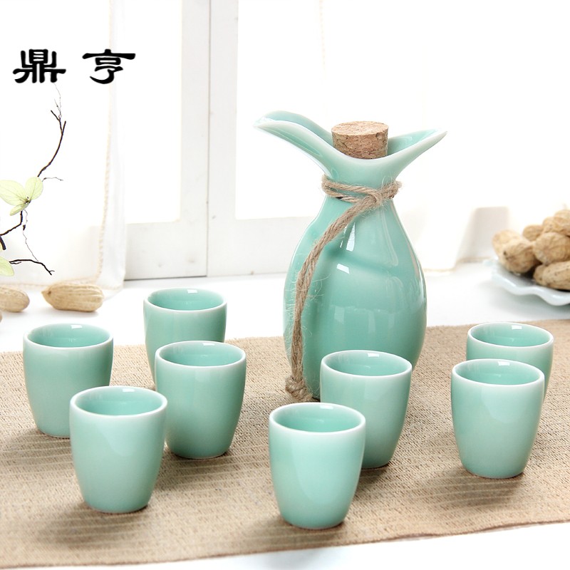 鼎亨三两白酒酒具套装烈酒杯高脚杯小酒瓶黄酒分酒器日式酒盅