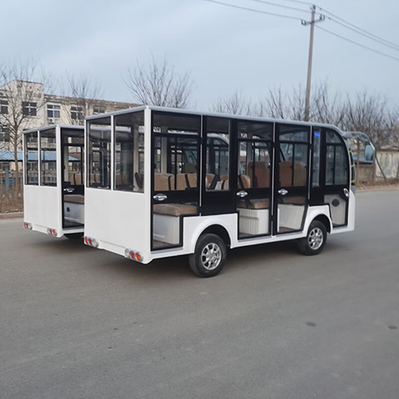 FUQ 电动观光巡逻车 全封闭四轮带门观光园区接待车 四排11座(封闭款)