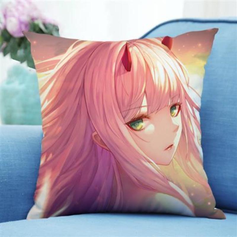 two35x35cm动漫靠枕套双面狂三五河琴里十香穹妹纱雾方形二次周边抱枕
