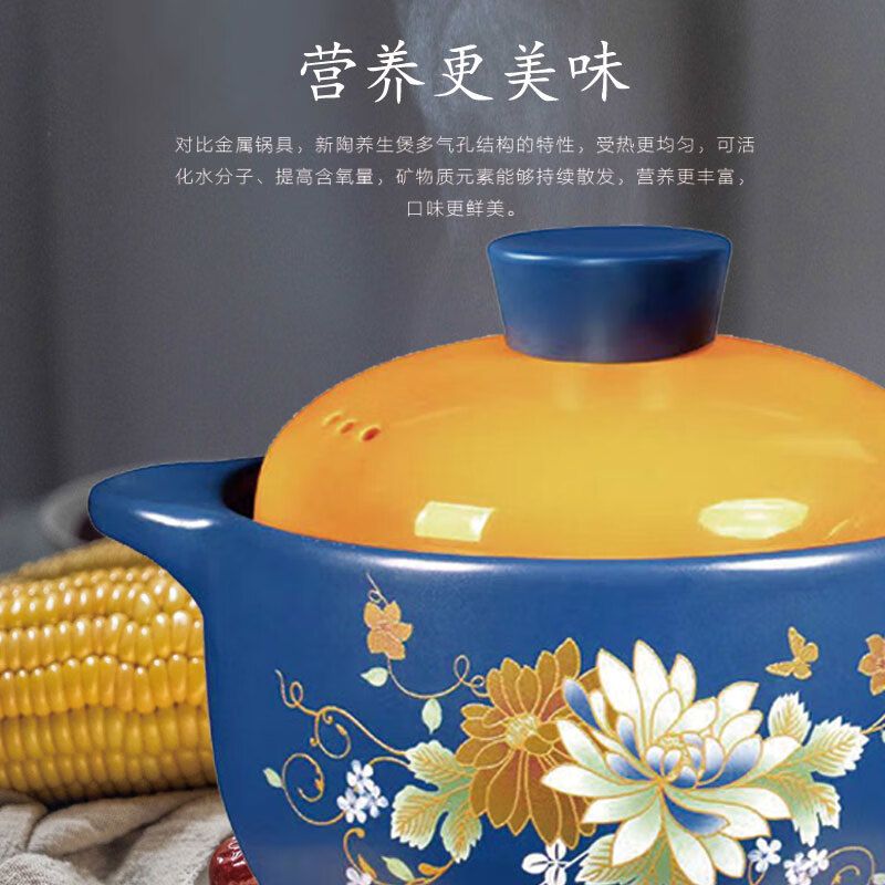 艾逸瑶选 繁花锂 辉石陶瓷煲2.8L CJ-21101高清大图