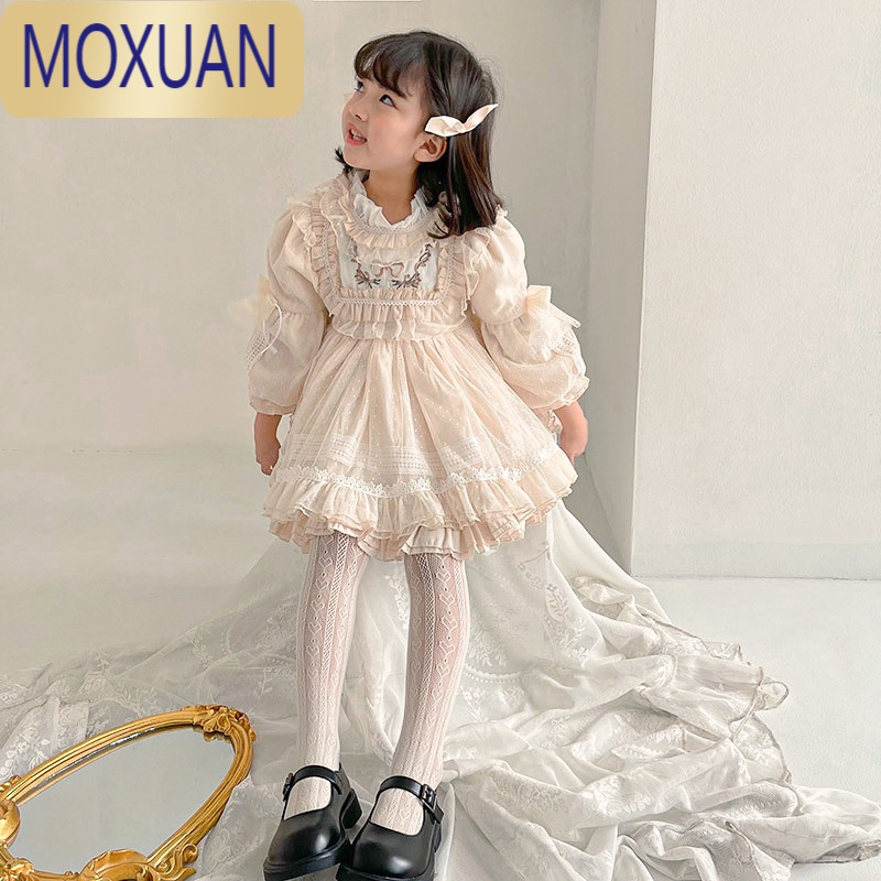 moxuan女童连裤袜夏季薄款白色丝袜洛丽塔袜子宝宝网眼蕾丝儿童打底