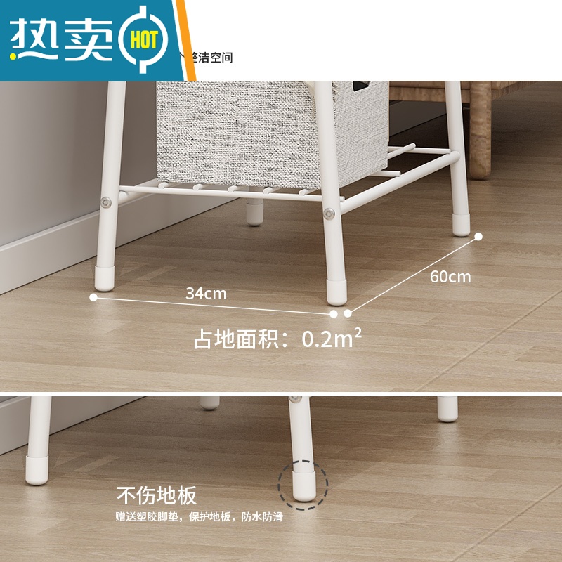 敬平晾衣架落地挂衣架出租房宿舍用卧室免打孔学生晒衣架晾衣服杆架子 主图爆卖款[三角款 白]高清大图