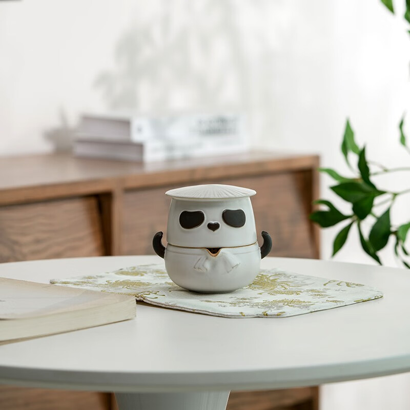 万仟堂(Edenus)旅行茶具 高档功夫茶具套装户外家用陶瓷茶具快客杯送伴手礼物盒 熊猫大侠·快客杯 一壶一杯