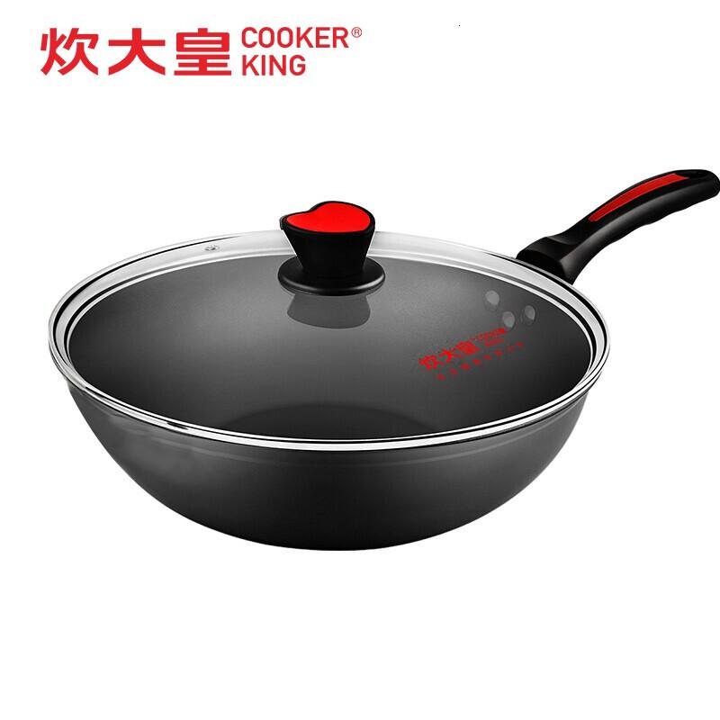 [新品]炊大皇炒锅不粘锅无油烟炒菜锅燃气电磁炉无烟锅不沾锅锅具32cm高清大图
