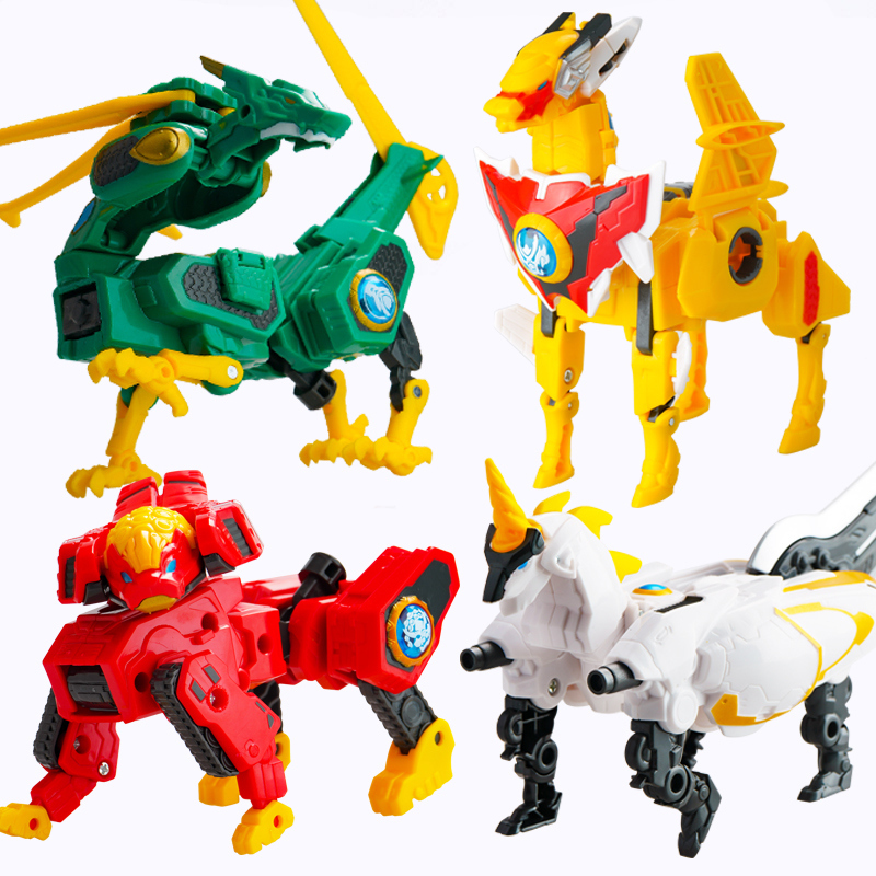 4之邦宝历险记大号变形青龙雄狮麒麟独角兽金刚合体玩具大号鲲鹏金刚