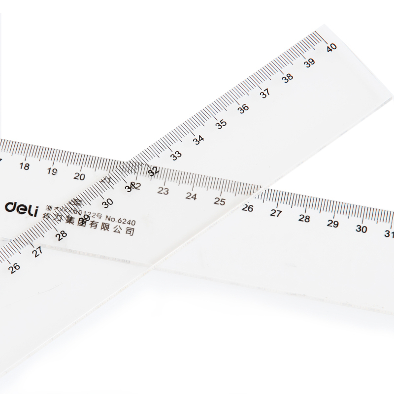得力(deli) 塑料直尺学生尺子文具绘图 40cm 6240