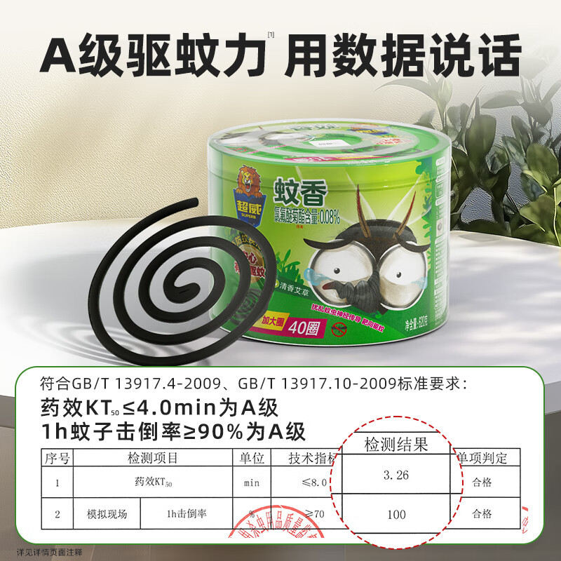 [共80圈]超威艾草清香蚊香620g*2盒艾草驱蚊安睡整晚高清大图