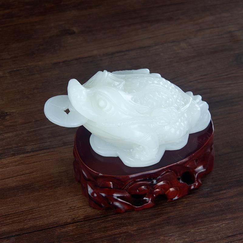 家柏饰(CORATED)玉石大号金蟾摆件开业礼品三足金蟾蜍办公室店铺摆件高清大图