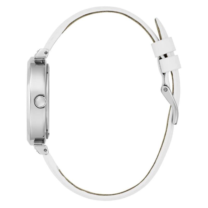 GUESS女士石英真皮表欧美潮银色防水手表高清大图