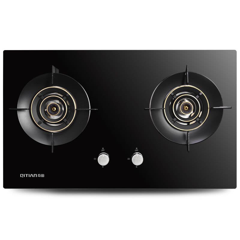 奇田(Qitian) JZT-D6 猛火燃气灶 钢化玻璃 台式嵌入式两用燃气灶 家用燃气灶 煤气炉 双炉 天然气图片