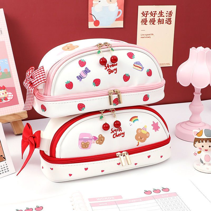 日系笔袋大容量初中女孩ins韩国少女心小学生可爱网红文具铅笔盒