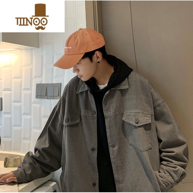 YANXU港风牛仔外套男潮牌ins百搭高街上衣美式复古宽松工装夹潮高清大图