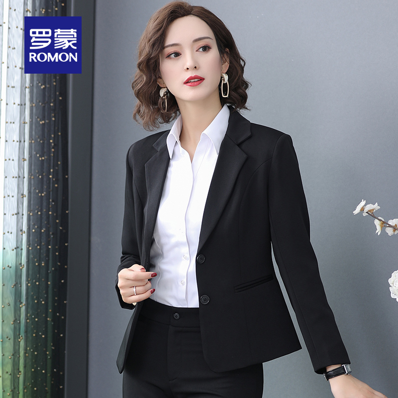 罗蒙西服女士职业装修身西装时尚气质工作服正装单西小外套