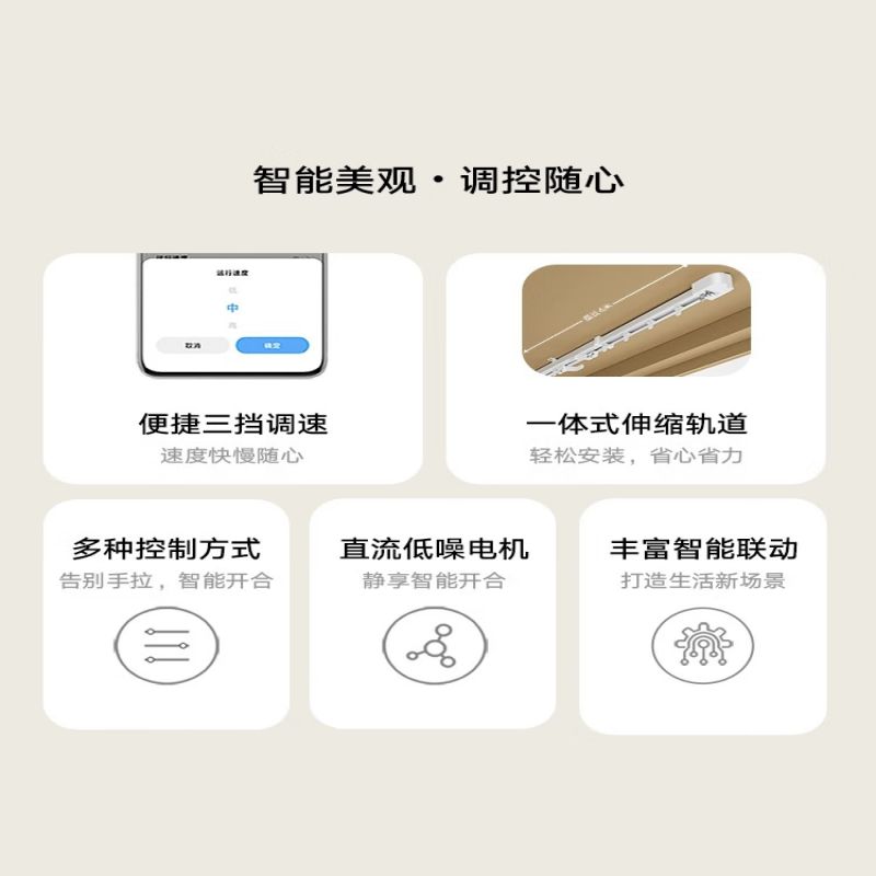 小米(mi)米家小米智能窗帘伸缩轨道版电动窗帘电机轨道导轨自动智能开合高清大图