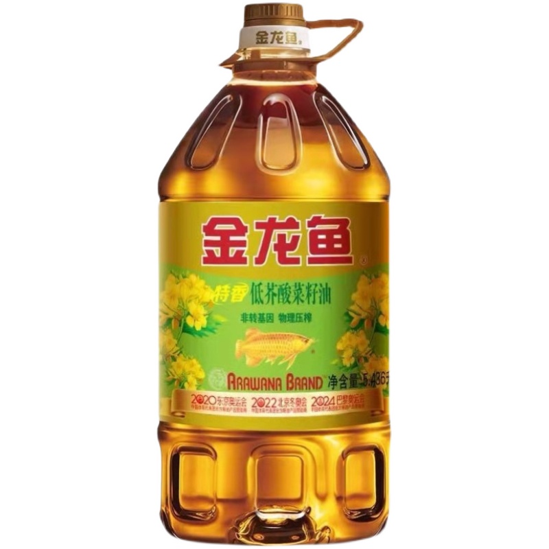 金龙鱼 食用油 低芥酸 非转基因压榨 特香菜籽油5L高清大图