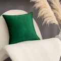 抱枕沙发客厅靠枕床头靠垫大抱枕套不含芯高档橙色靠背 50x50cm单套子 墨绿#加厚双面