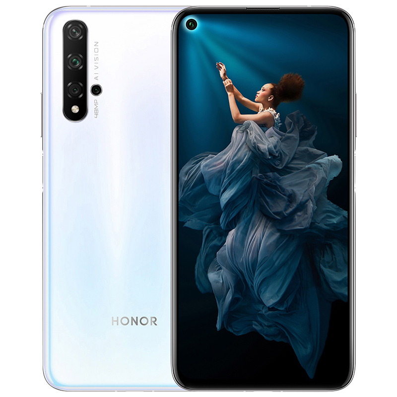 荣耀(honor)20 8GB+256GB 冰岛白 移动联通电信4G全网通 4800万超广角AI四摄 3200W美颜自拍 麒麟980 全面屏手机高清大图