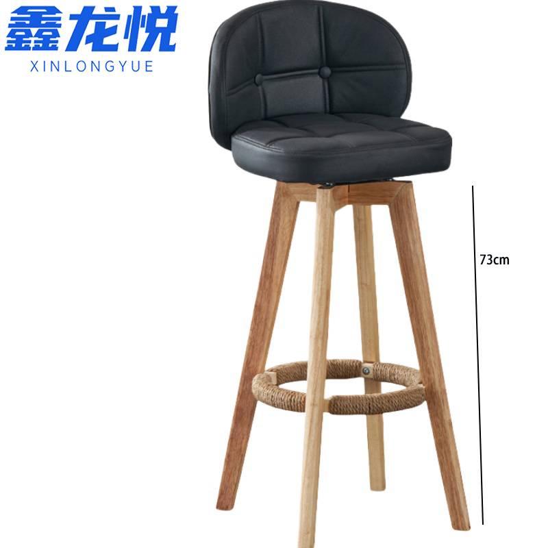 鑫龙悦椅子吧台椅原木架把高清大图
